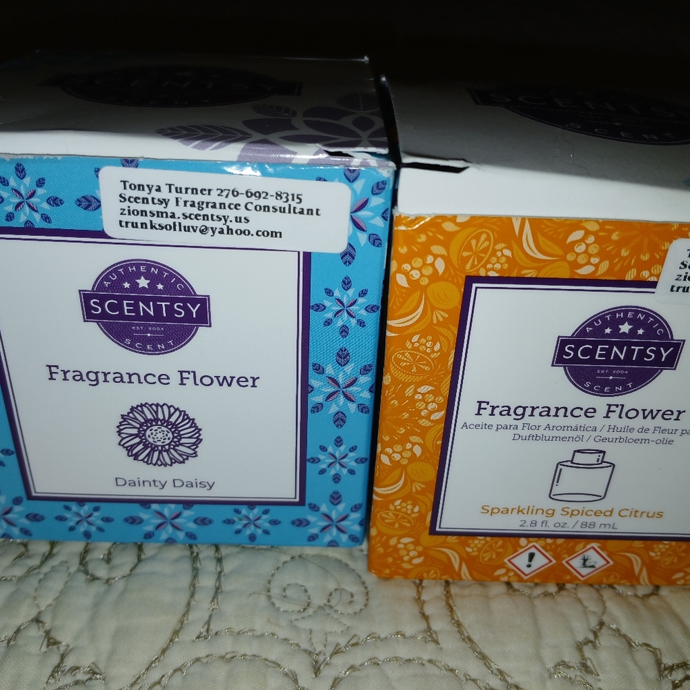 Scentsy Fragrance Flower Dainty Daisy And Sparkling Spiced Citrus Oil - Picture 3 of 5